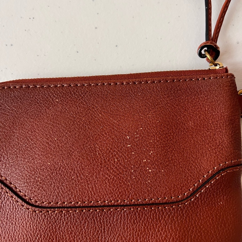 Frye Brown Leather Wristlet with Tassel - Picture 5 of 11